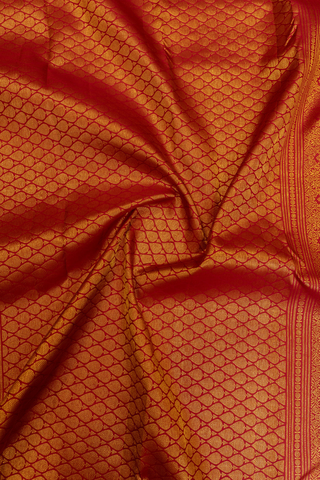 Arakku red brocade pure Kanchipuram Silk saree