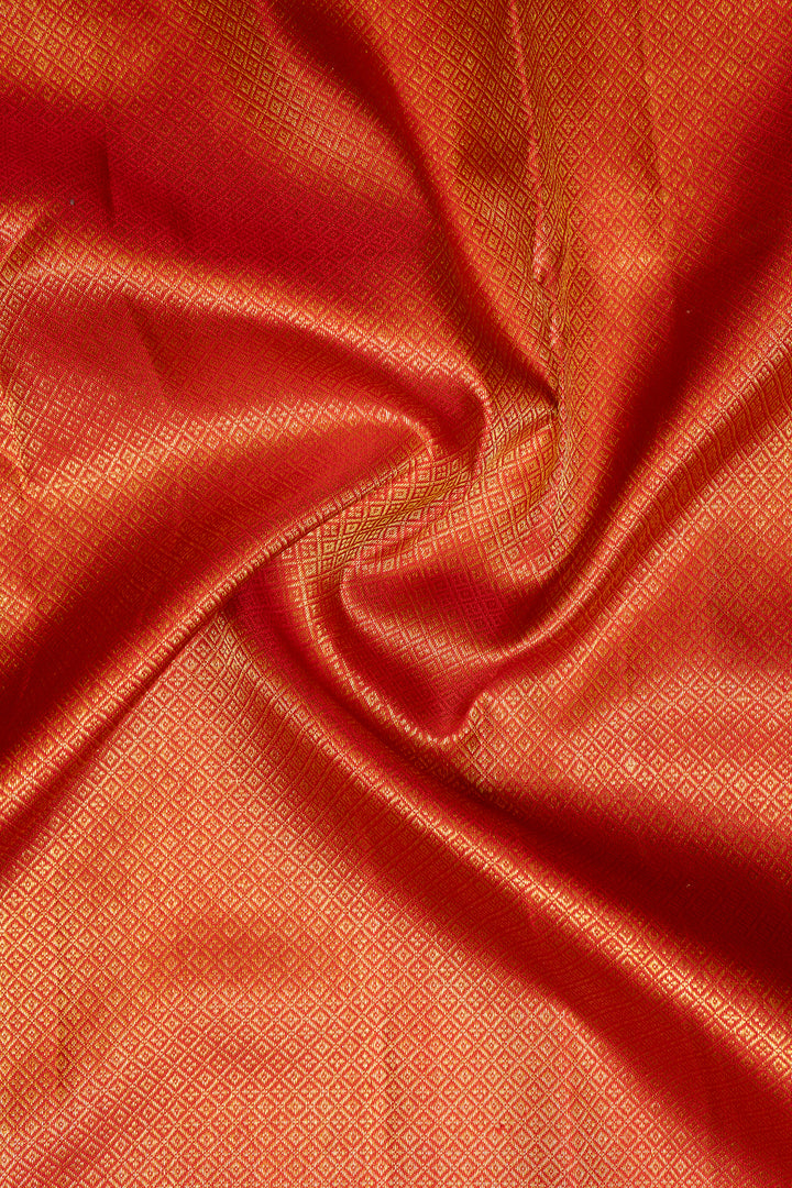 Red Thread Jacquard Kanchipuram Silk Saree - Clio Silks