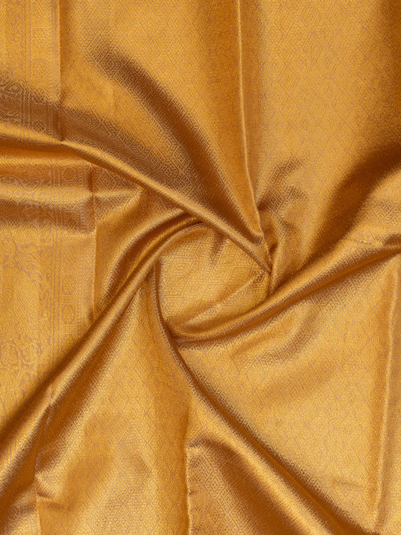 Peach and gold pure tissue Kanchipuram silk saree