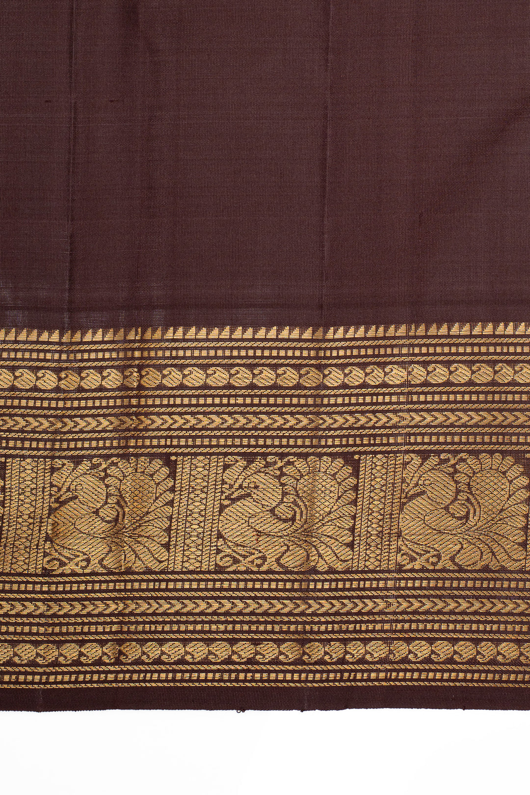 Brown traditional pure kanchipuram silk saree