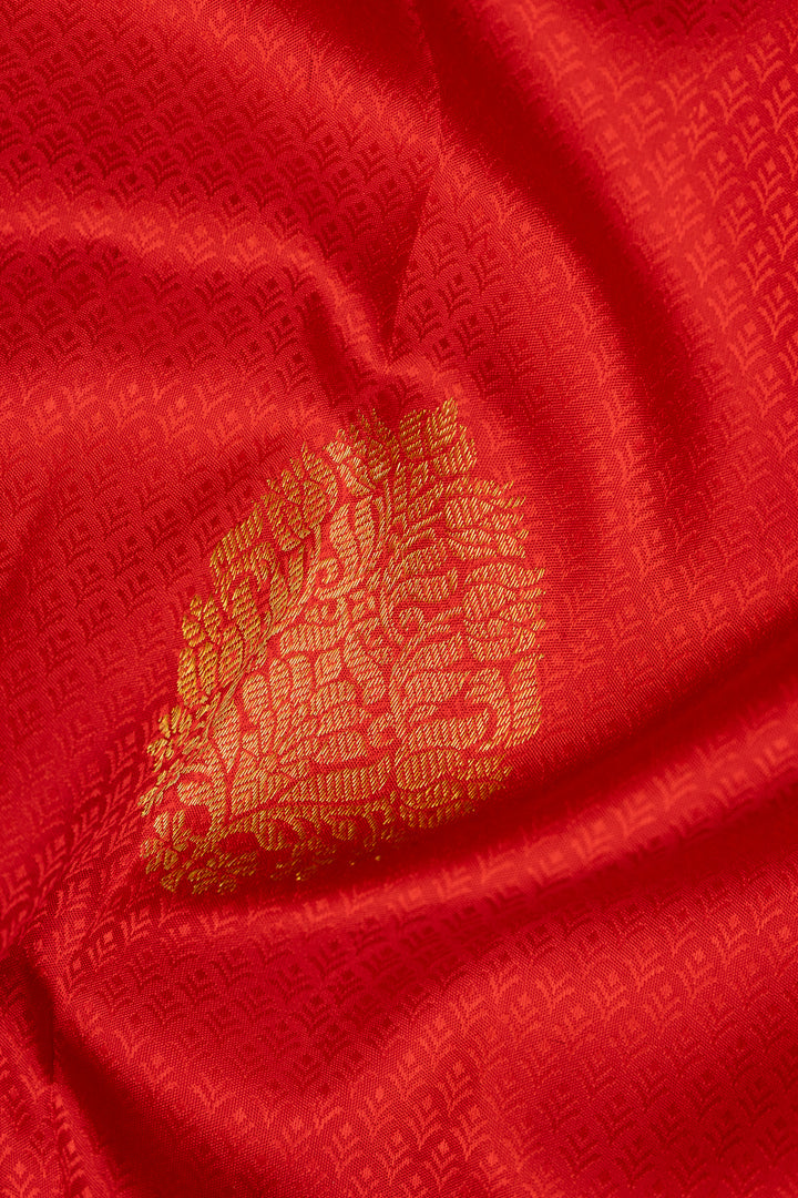 Red Thread Jacquard Kanchipuram Silk Saree - Clio Silks