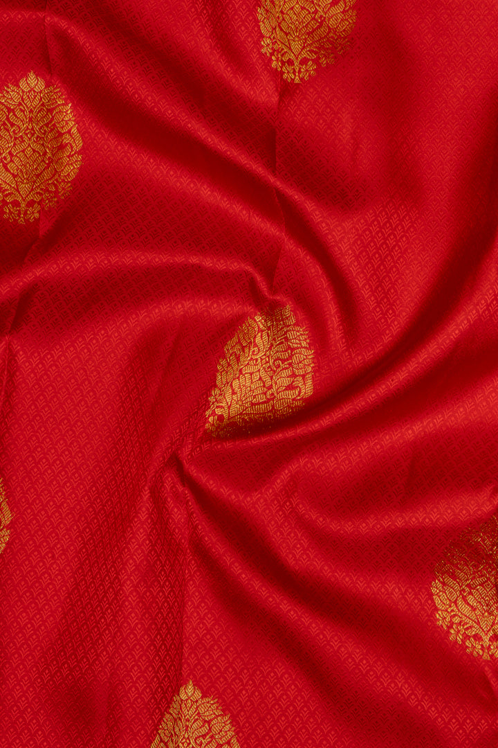 Red Thread Jacquard Kanchipuram Silk Saree - Clio Silks