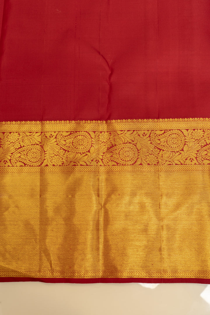 Arakku red brocade pure Kanchipuram Silk saree