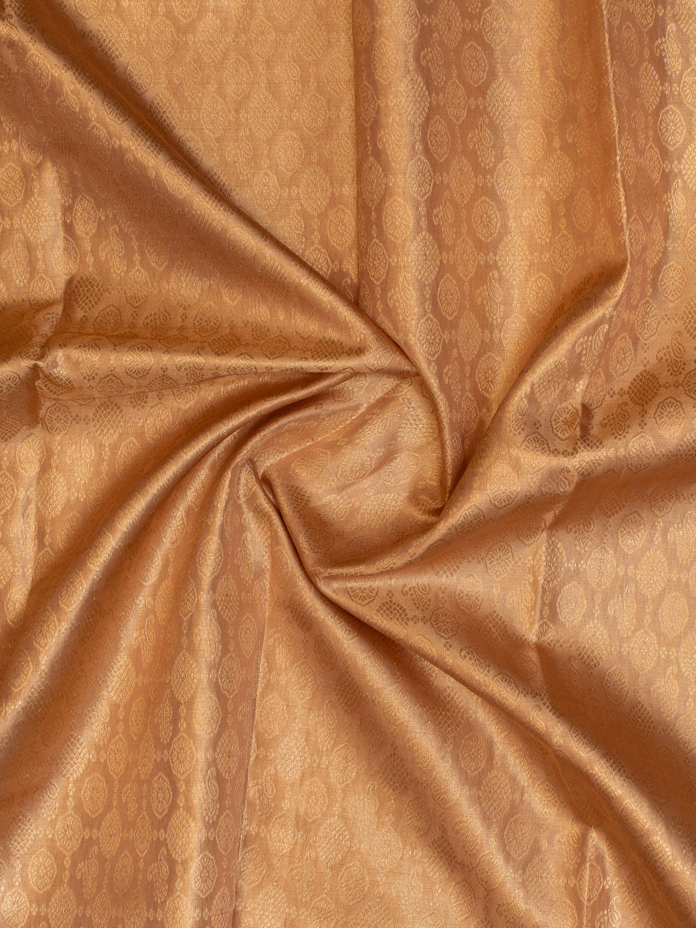 Peach and gold pure tissue Kanchipuram silk saree