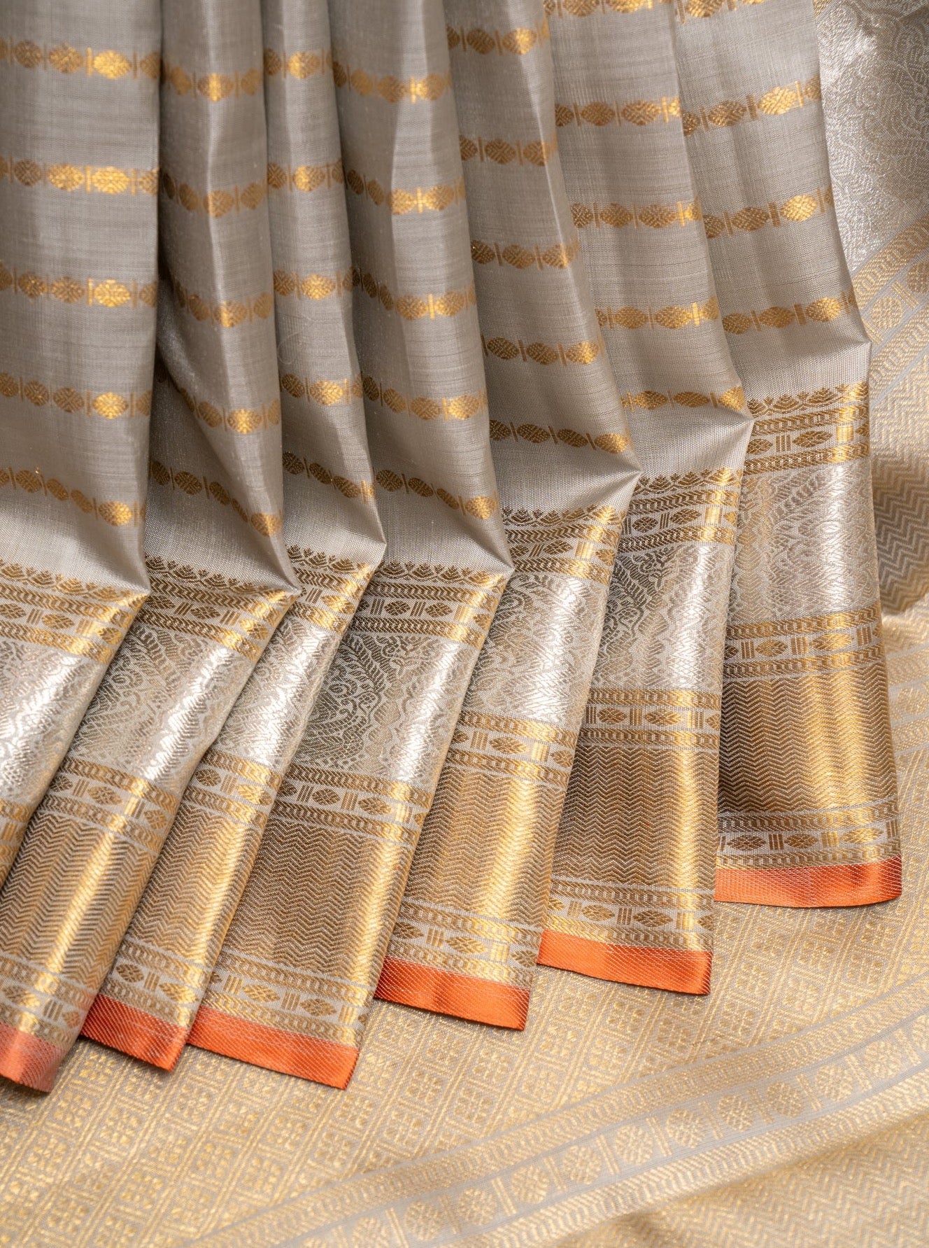 grey kanchipuram silk saree | handwoven silk saree | silk saree | shop sarees online 