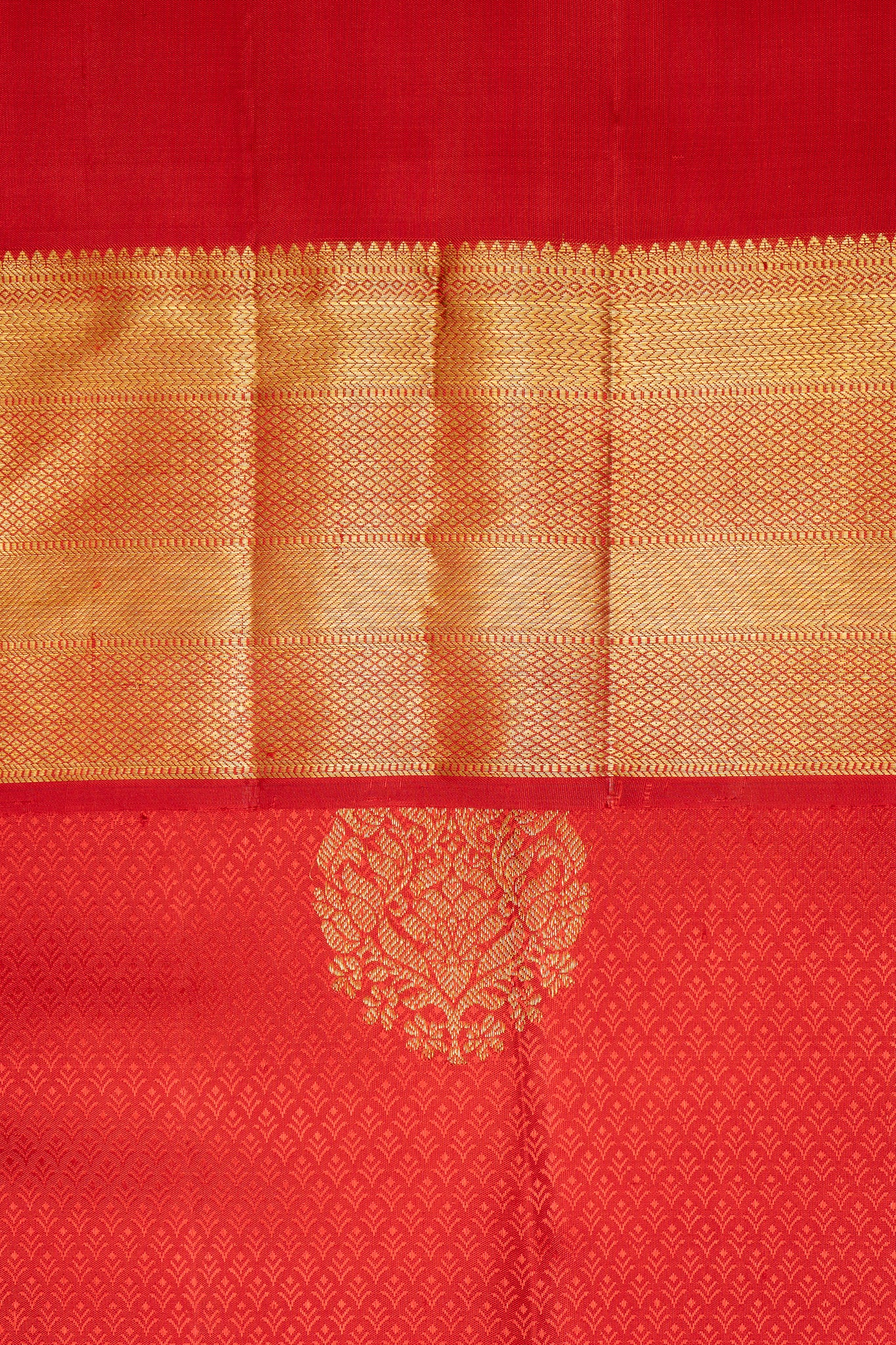 Red Thread Jacquard Kanchipuram Silk Saree - Clio Silks