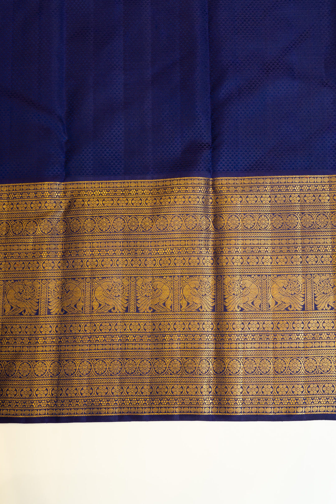 Carmine red and blue Laksha buttas pure Kanchipuram silk saree