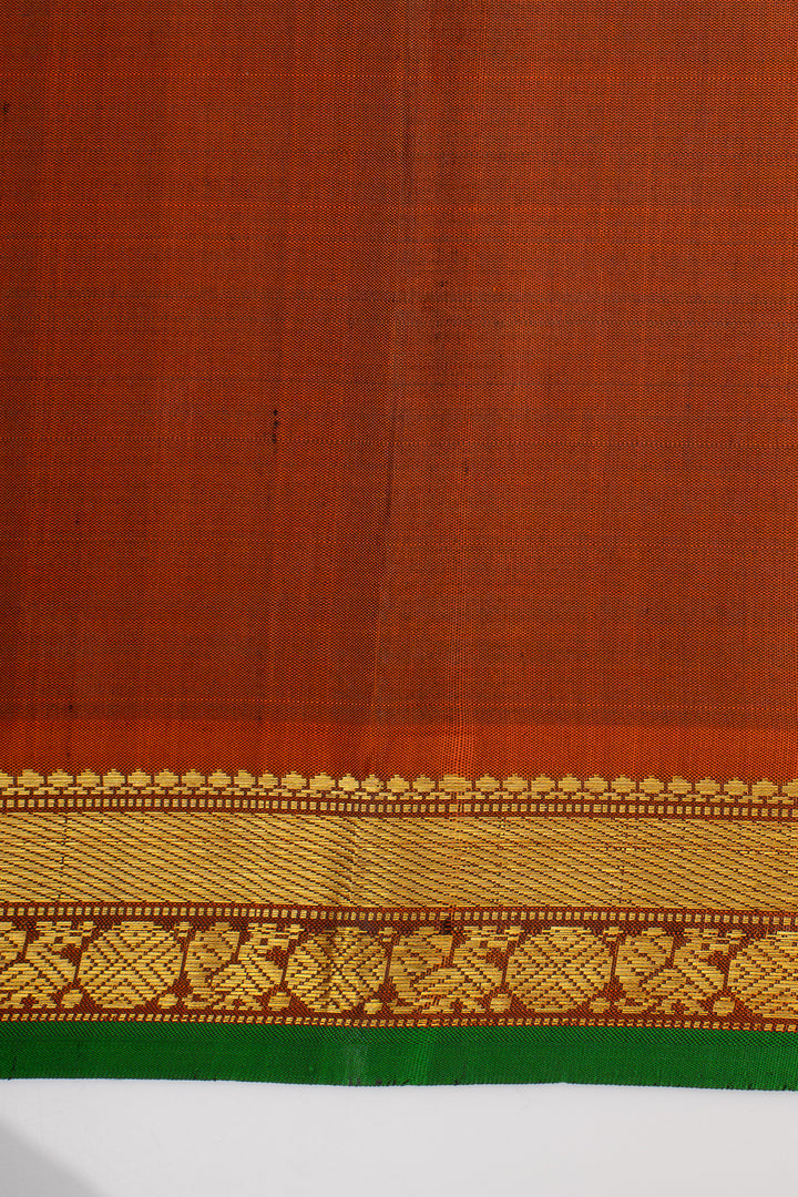 Navy Blue Small Border Pure Kanchipuram Silk Saree