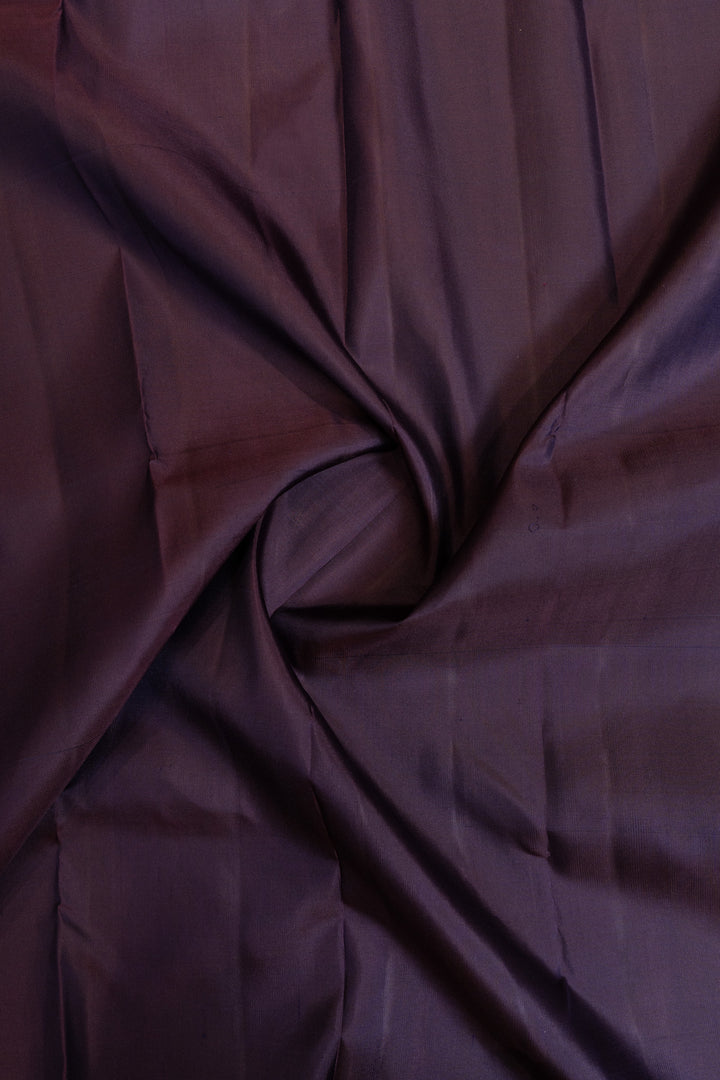 Purple paisley small border pure Kanchipuram silk saree