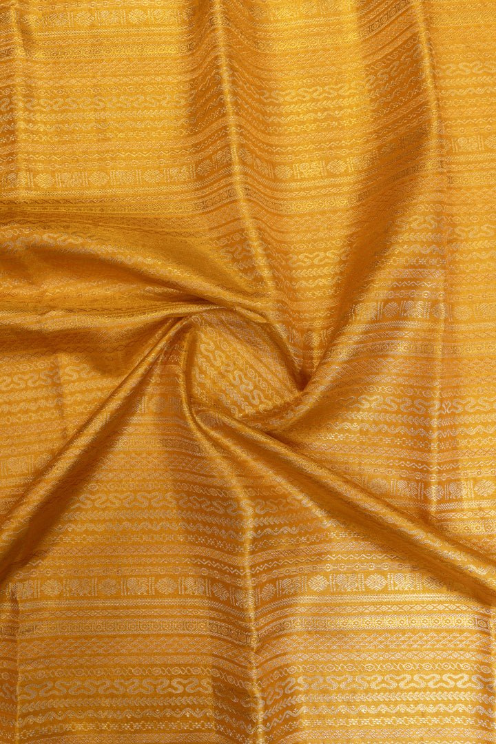 Golden yellow brocade pure Kanchipuram Silk saree