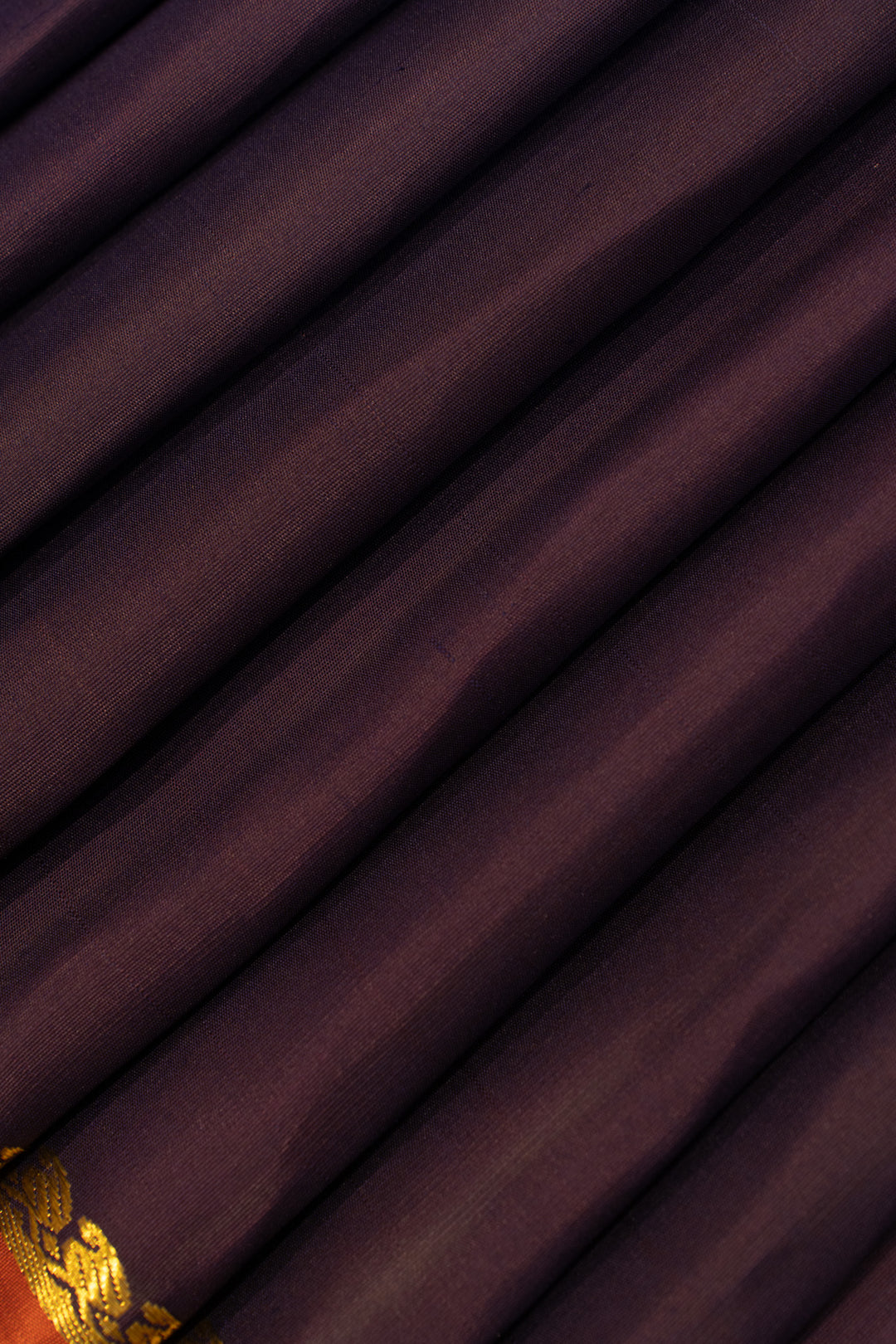 Purple paisley small border pure Kanchipuram silk saree