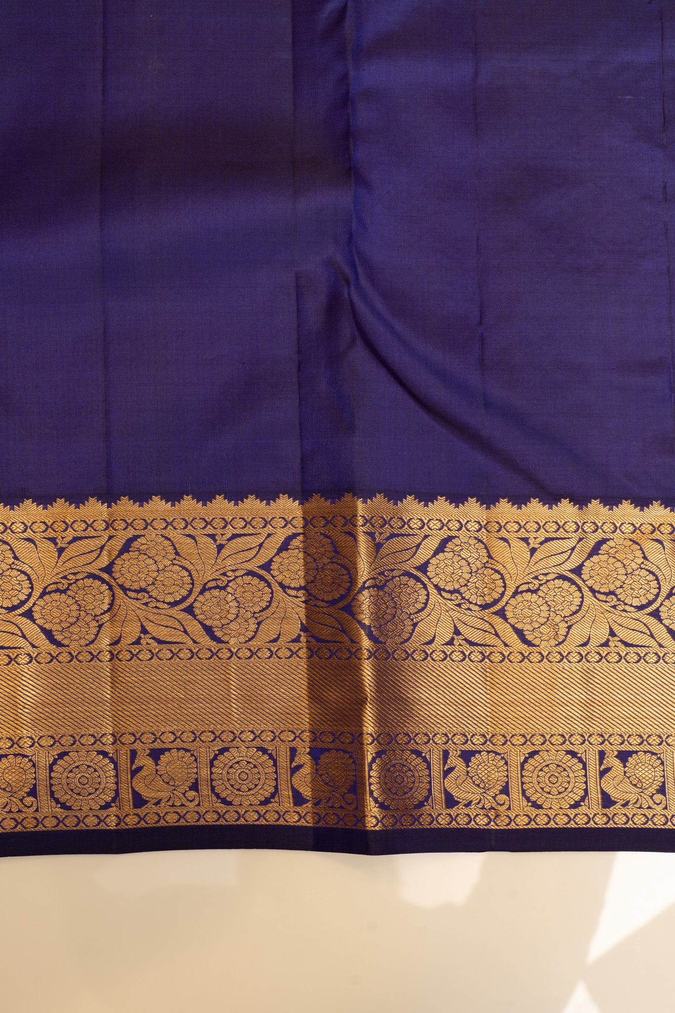 Ink blue diamond brocade pure Kanchipuram silk saree