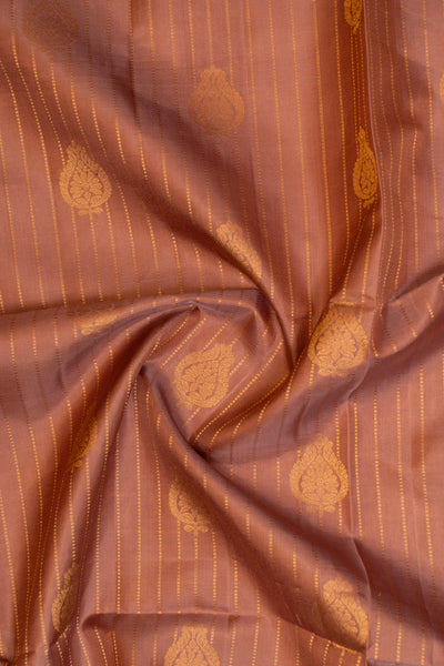 Dusty pink and blue pure soft silk saree