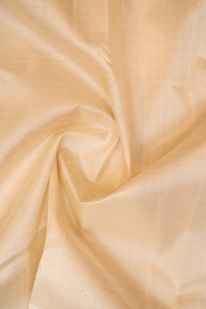 Pearl White and Black Zari Checks Pure Kanchipuram Silk Saree - Clio Silks