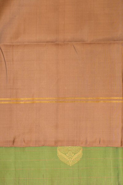 Mint green and beige pure soft silk saree