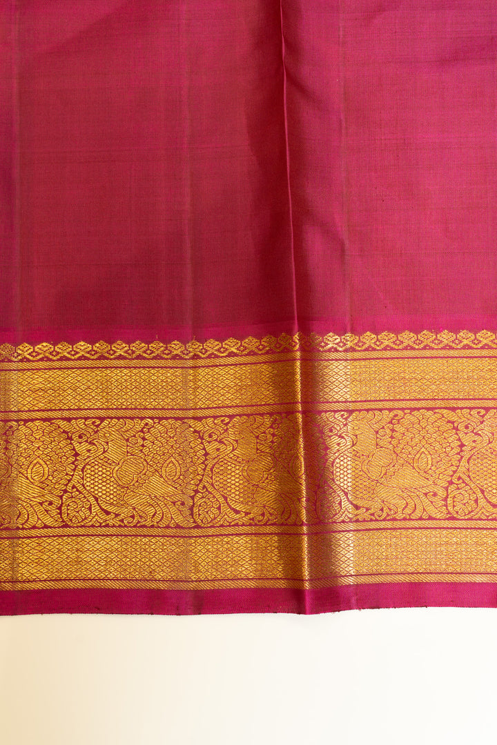Jamun and magenta minakari zari brocade pure Kanchipuram silk saree