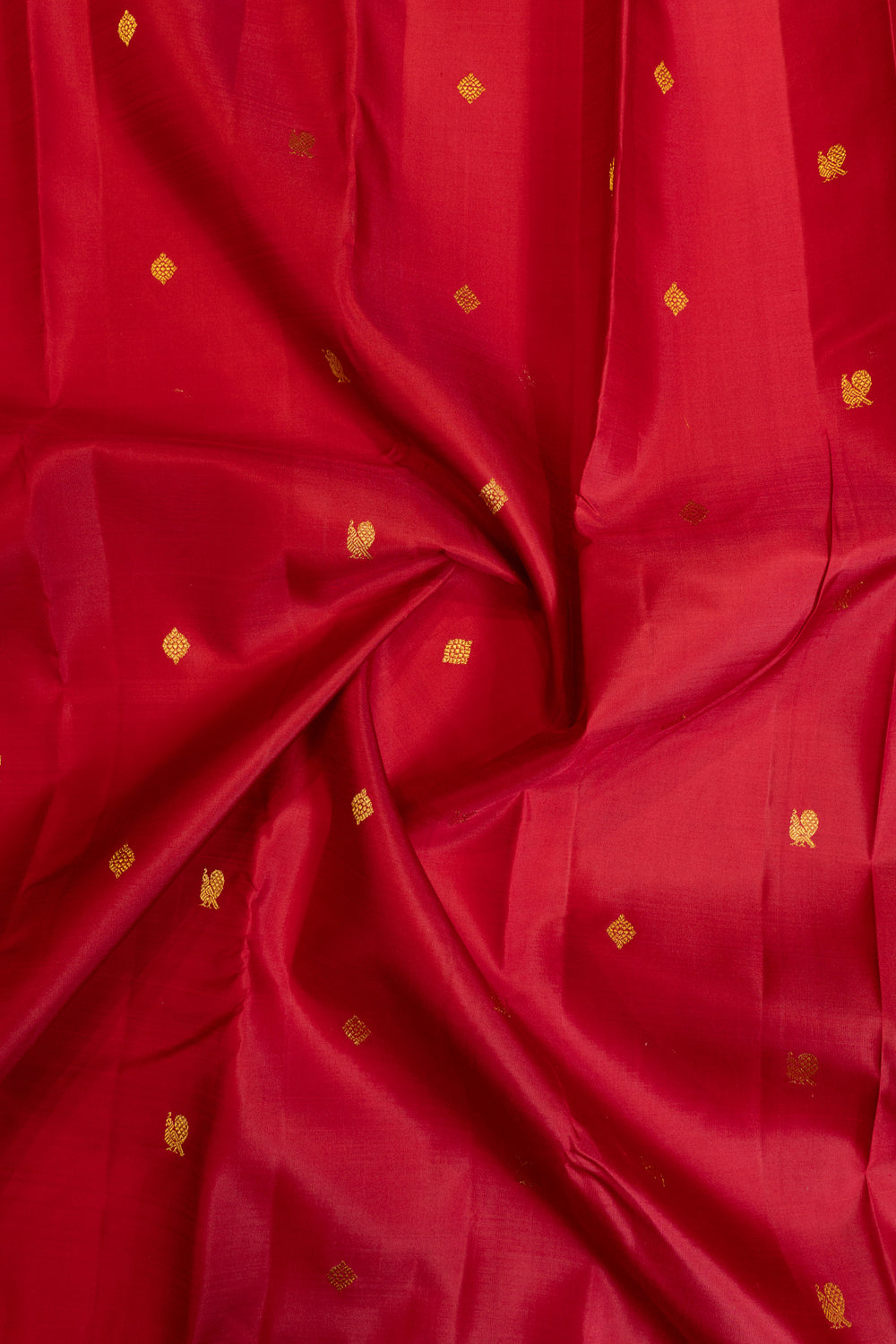 Red and pink small border pure Kanchipuram silk saree