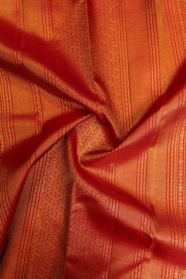 Red vairaoosi traditional pure Kanchipuram silk saree