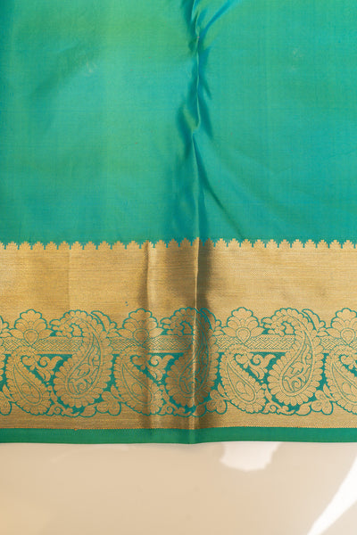 Peacock green pure brocade Kanchipuram sik saree