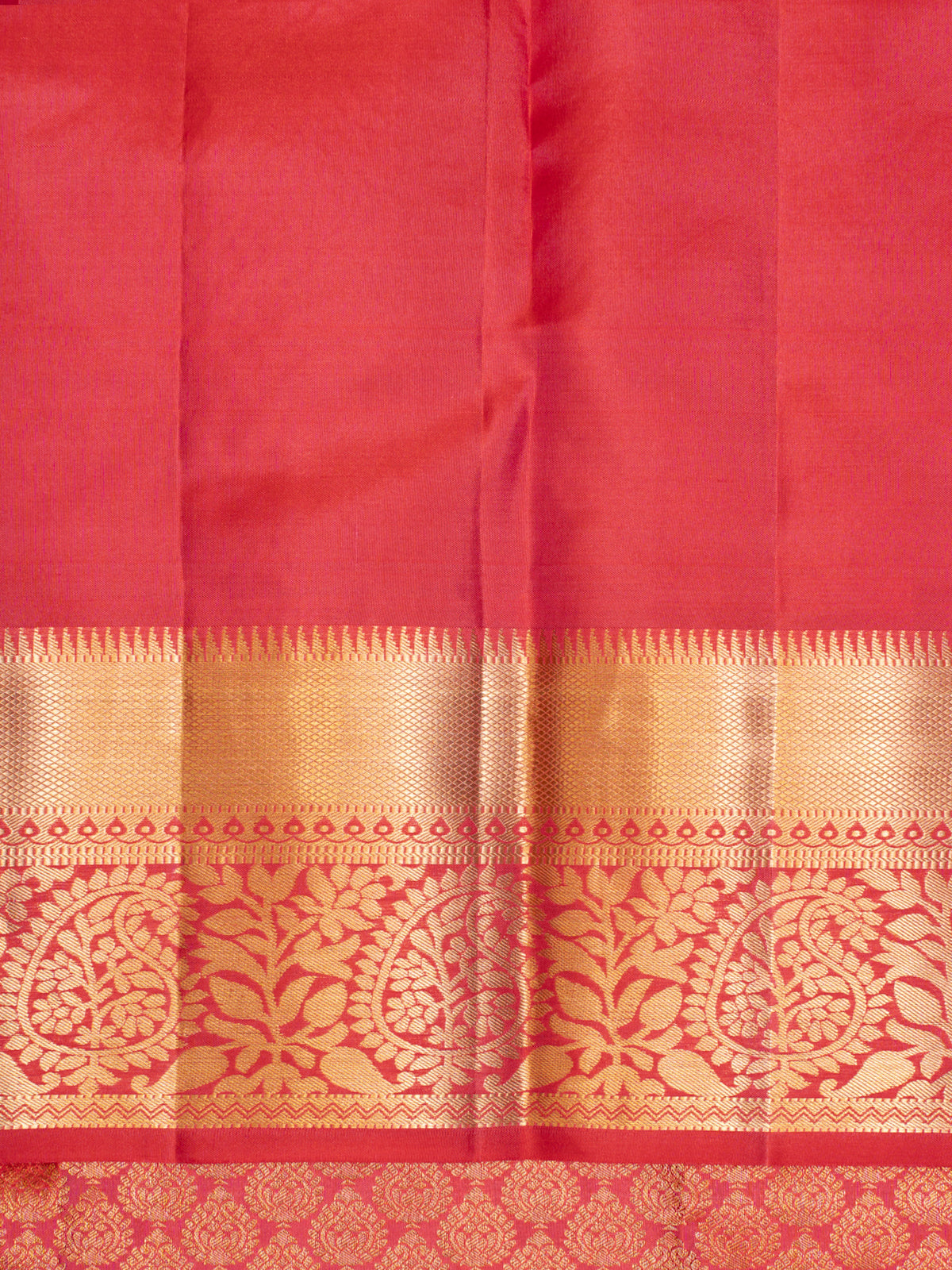 Red Shot Colour Zari Brocade Pure Kanchipuram Silk Saree