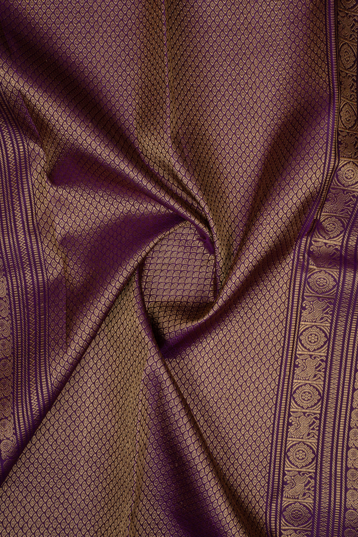 Rust Orange Traditional Pure Kanchipuram Silk Saree