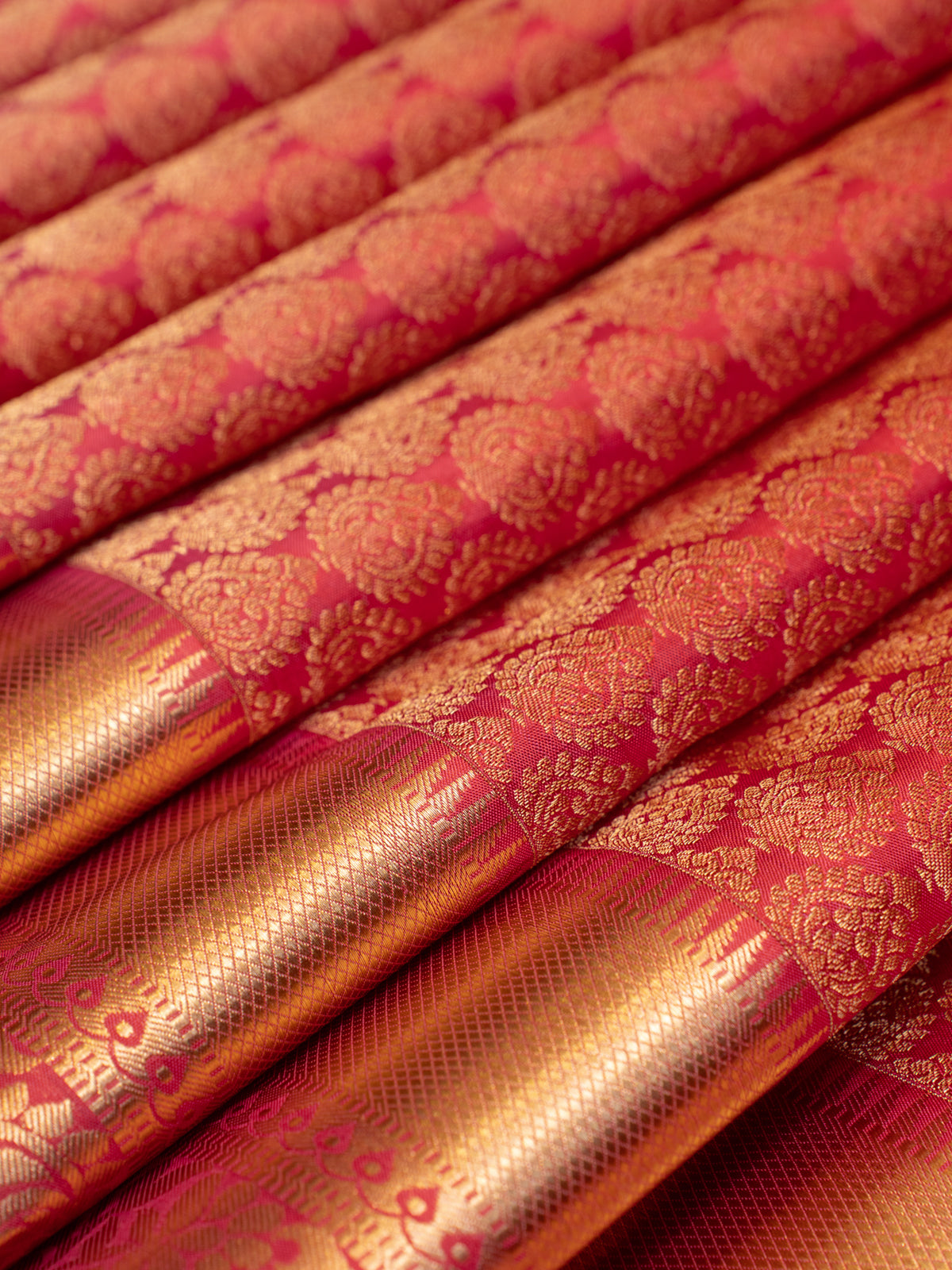 Red Shot Colour Zari Brocade Pure Kanchipuram Silk Saree