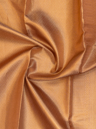 Peach jacquard pure brocade Kanchipuram silk saree