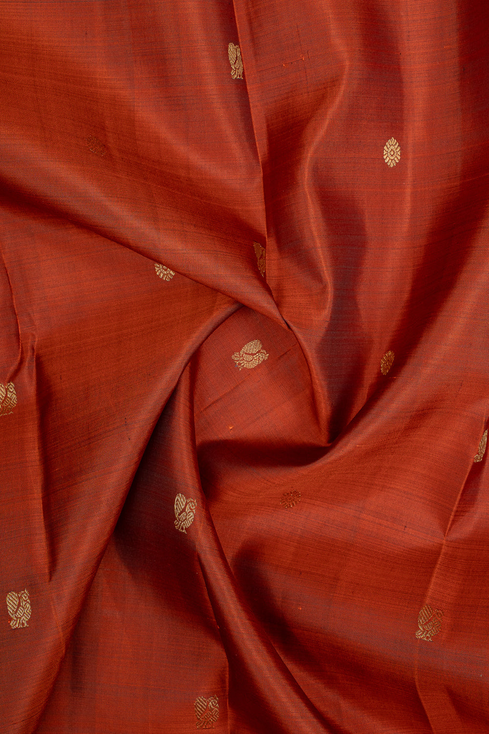 Rust Orange Traditional Pure Kanchipuram Silk Saree