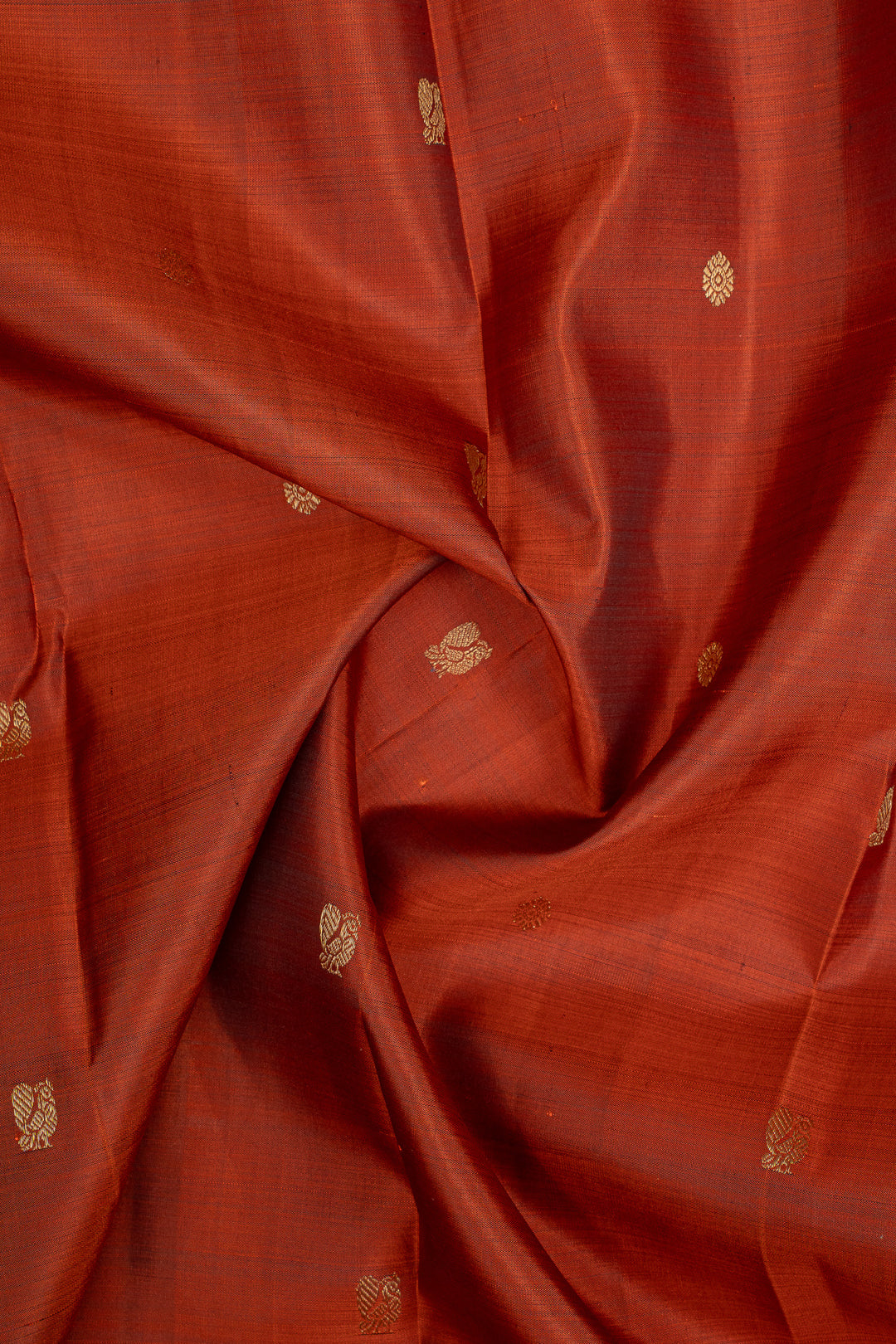Rust Orange Traditional Pure Kanchipuram Silk Saree