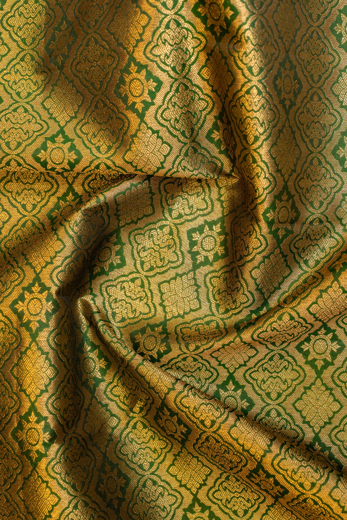 Forest green thilakam brocade pure Kanchipuram silk saree