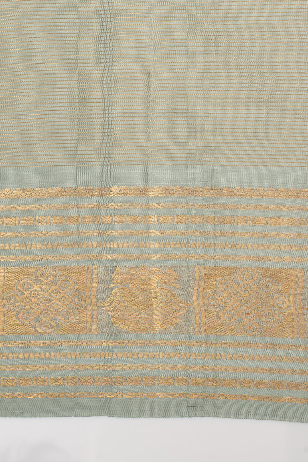 Ice Blue Vairaoosi Pure Kanchipuram Silk Saree