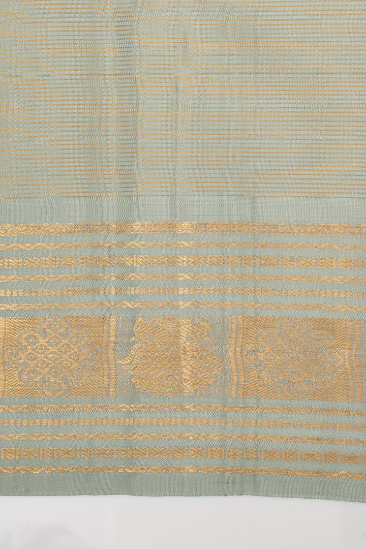 Ice Blue Vairaoosi Pure Kanchipuram Silk Saree