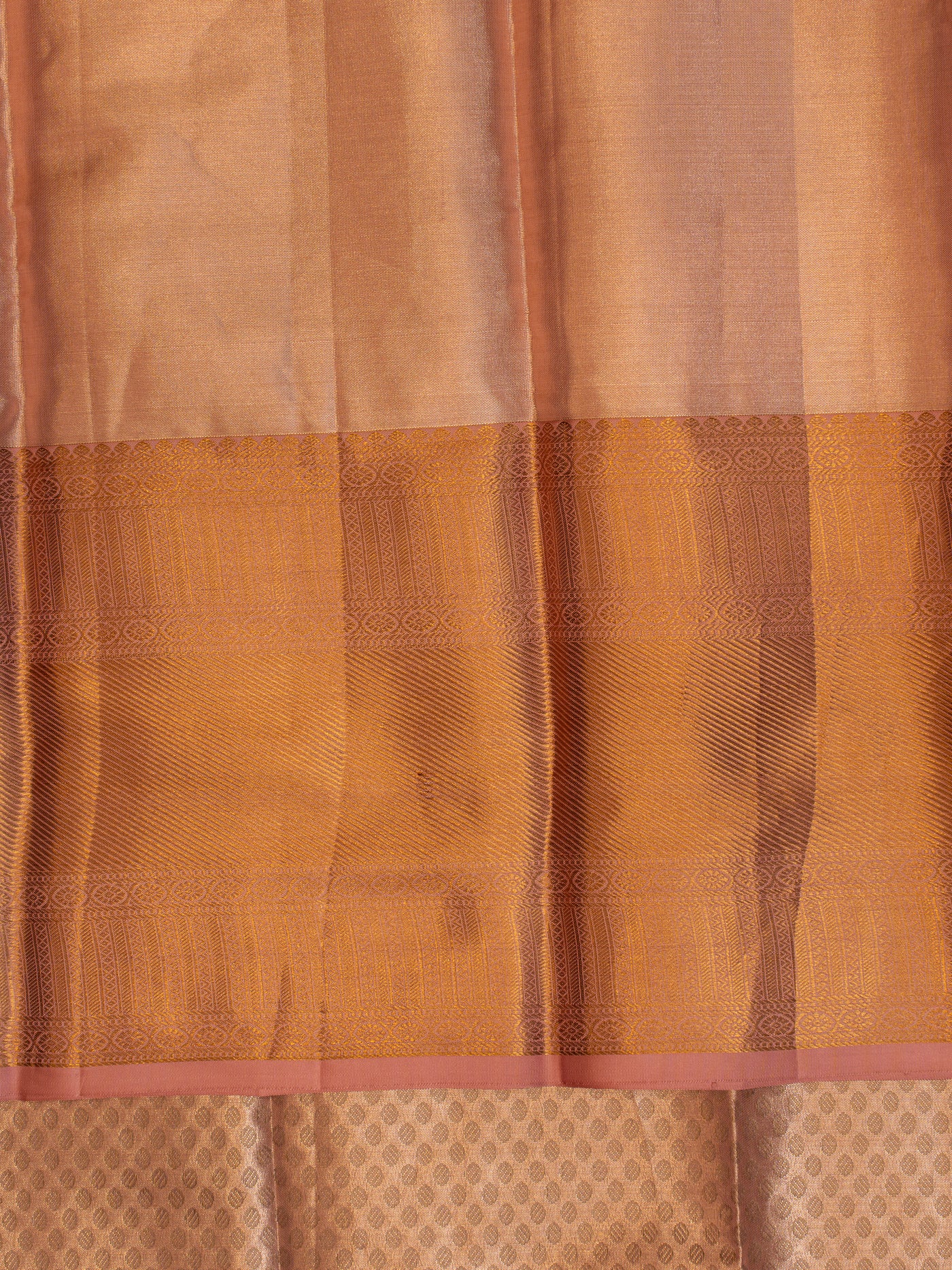 Peach jacquard pure brocade Kanchipuram silk saree