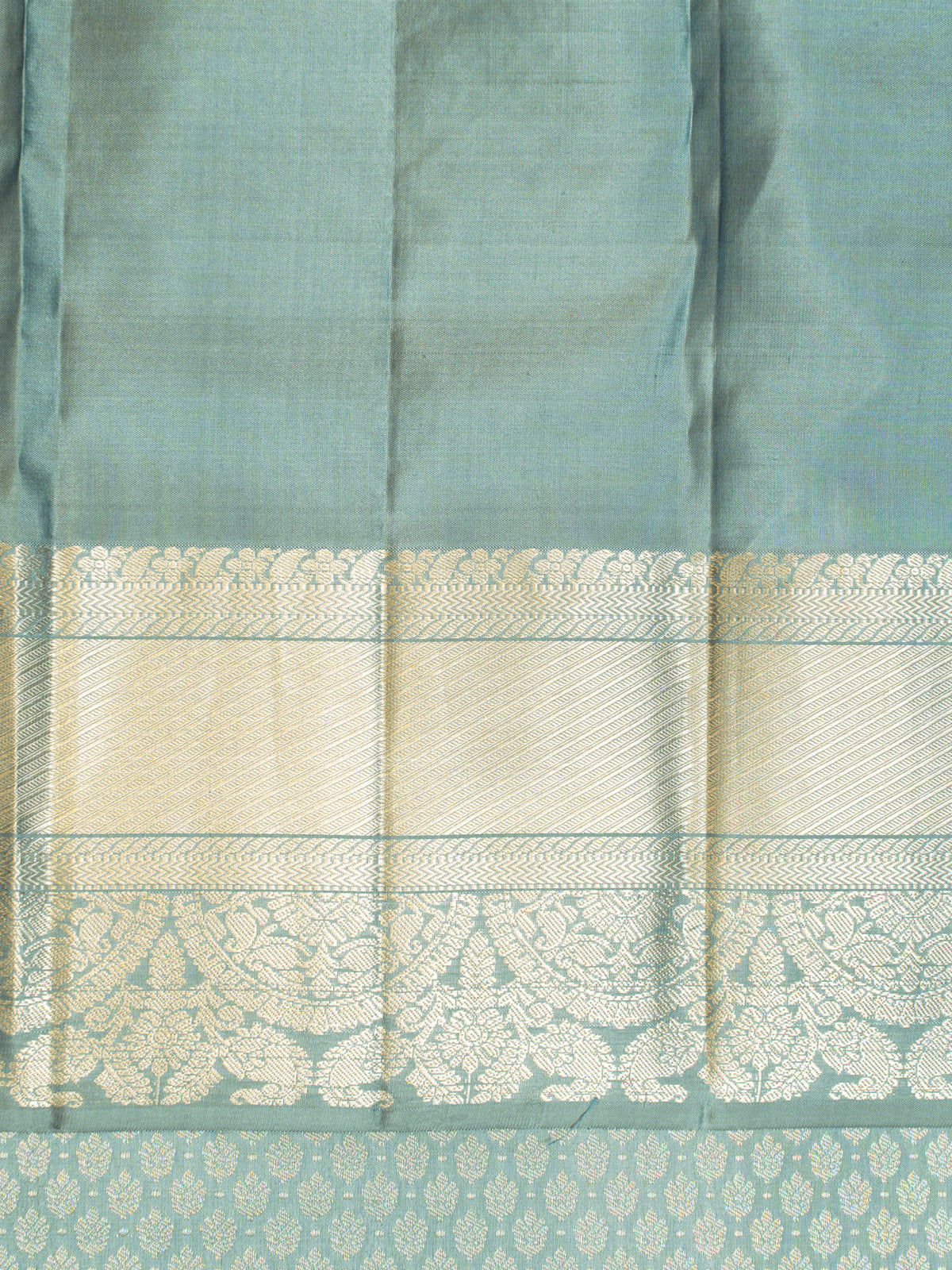 Bluish Grey Thilakam Brocade Pure Kanchipuram Silk Saree