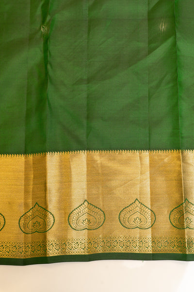 Forest green thilakam brocade pure Kanchipuram silk saree