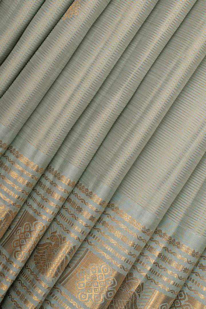Ice Blue Vairaoosi Pure Kanchipuram Silk Saree