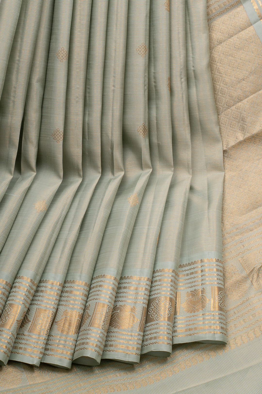 Ice Blue Vairaoosi Pure Kanchipuram Silk Saree