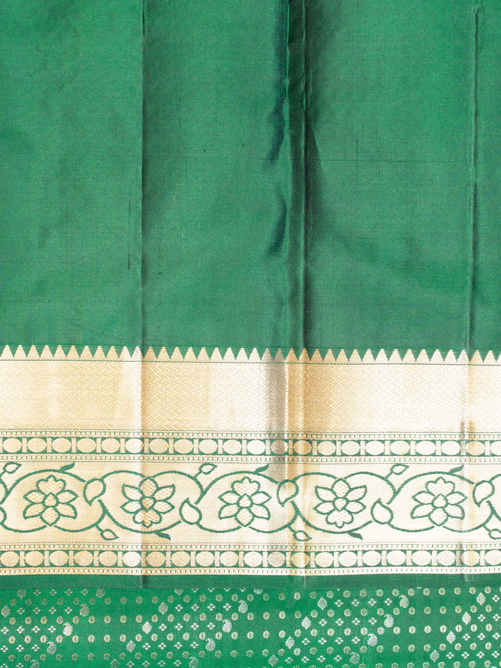 Bottle Green Brocade Pure Kanchipuram Silk Saree