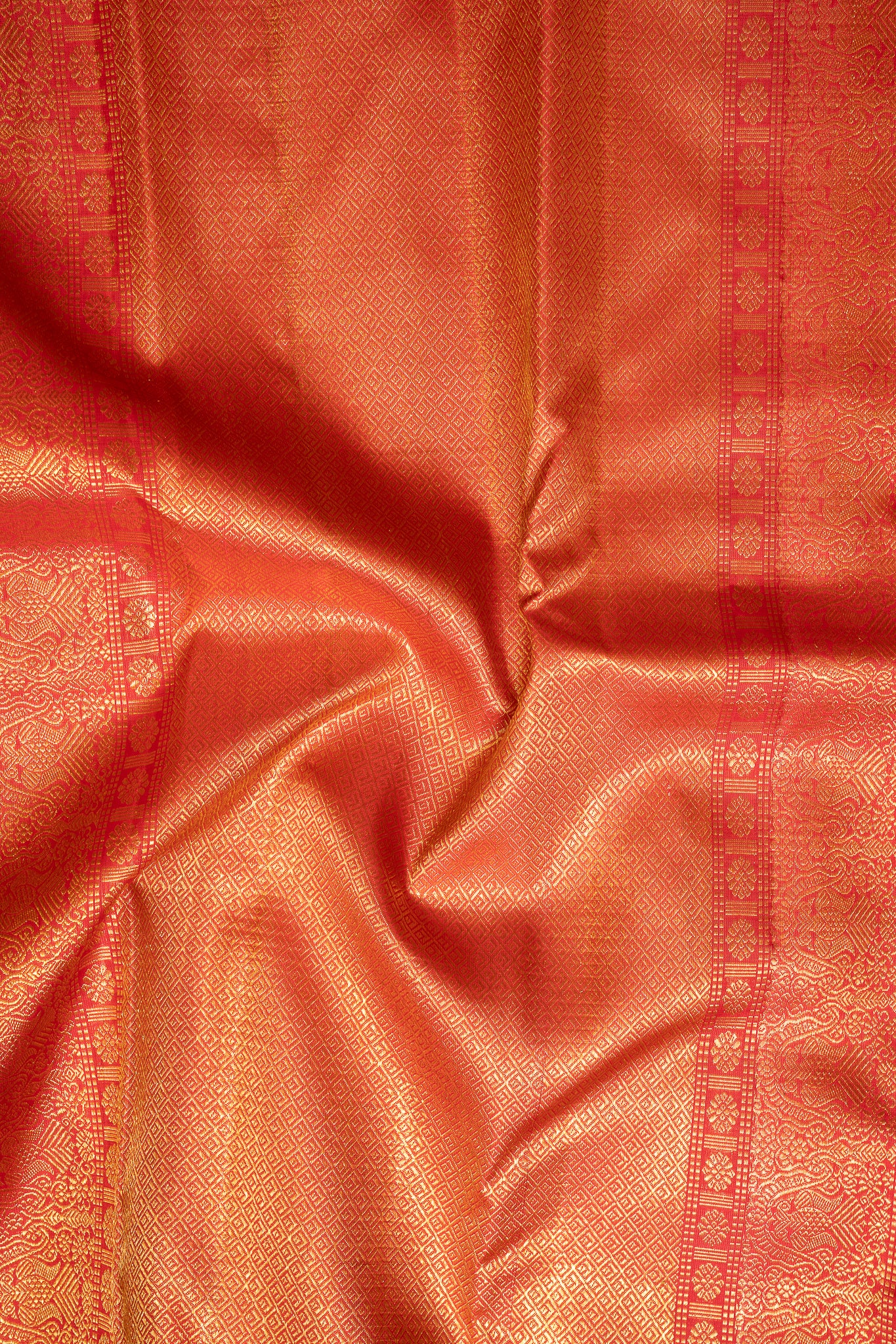 Ivory Zari Stripes Pure Kanchipuram Silk Saree - Clio Silks