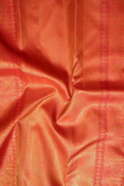 Ivory Zari Stripes Pure Kanchipuram Silk Saree - Clio Silks