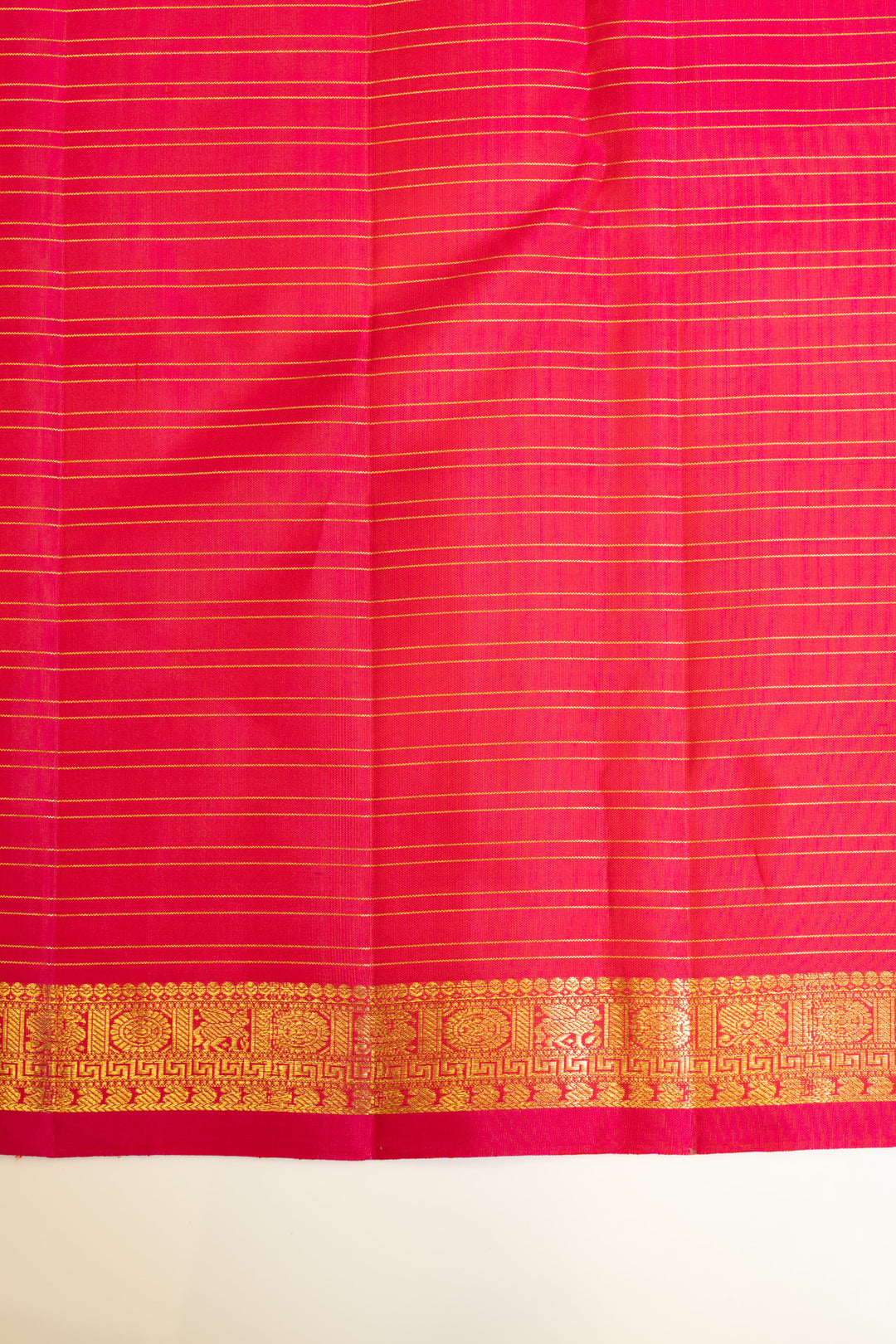 Magenta pink muthuzari checks pure Kanchipuram silk saree