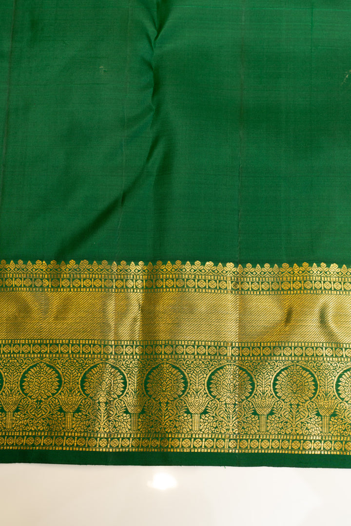 Reddish pink zari stripes brocade pure Kanchipuram Silk saree