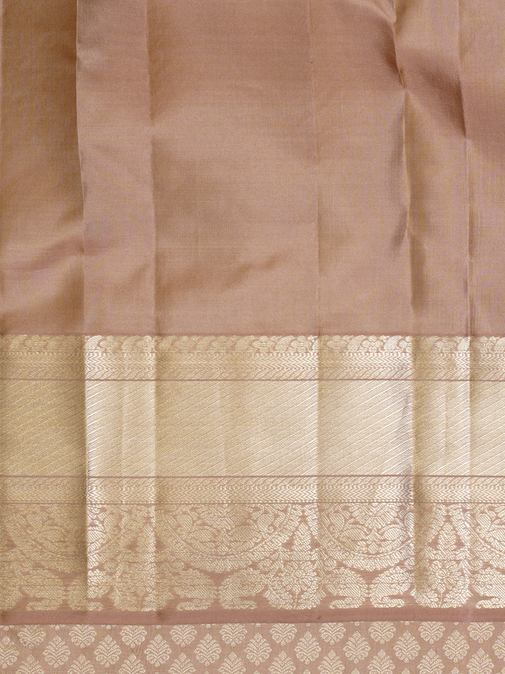 Peacock Blue Shot Colour Brocade Pure Kanchipuram Silk Saree