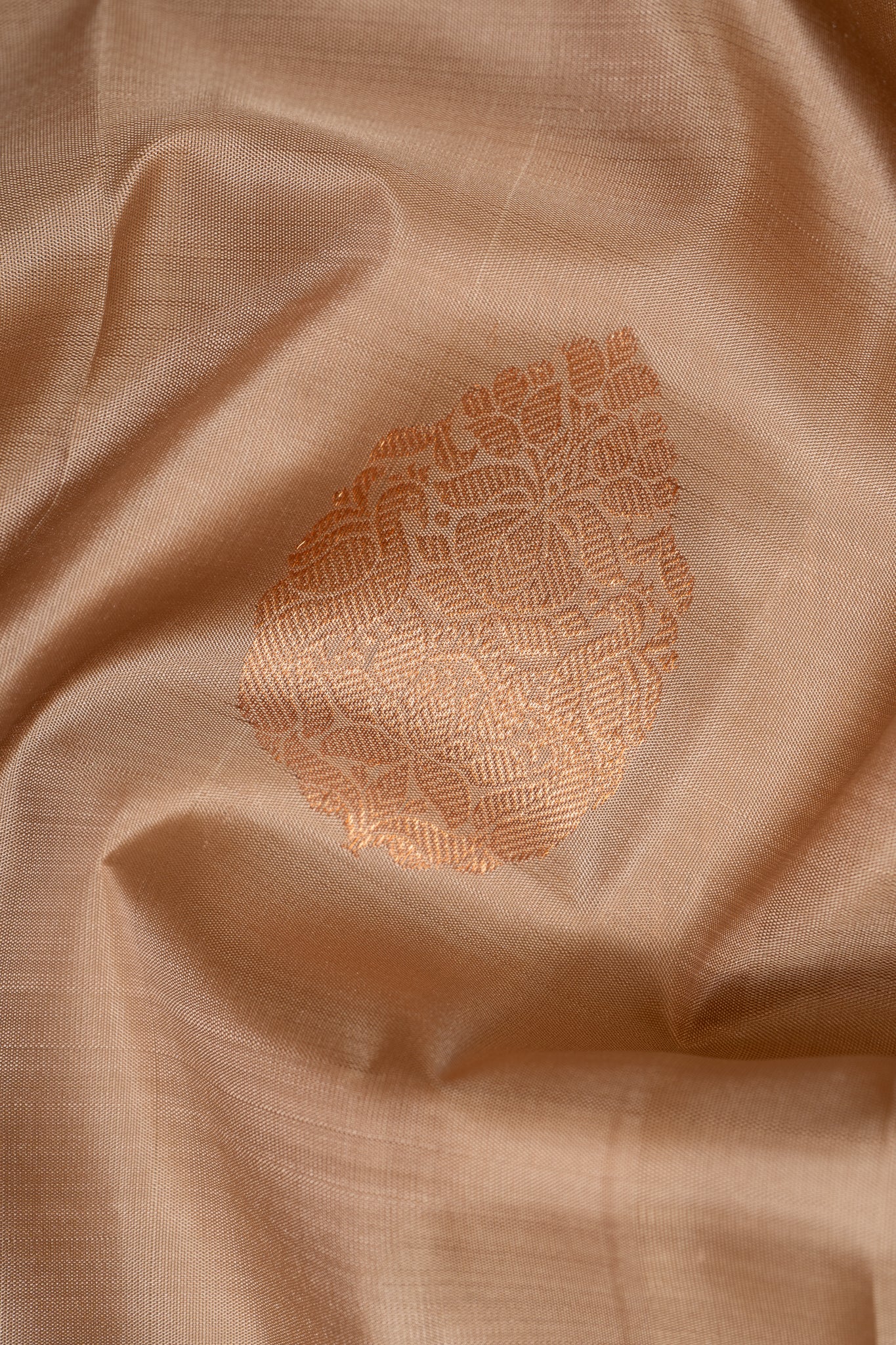 Sandcastle Beige Pure Kanchipuram Silk Saree - Clio Silks