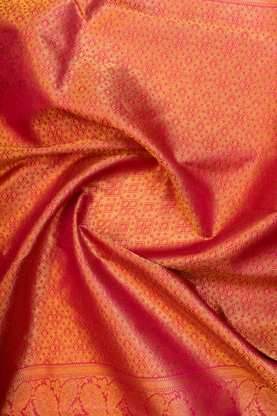 Rani pink tear drop pure Kanchipuram silk saree