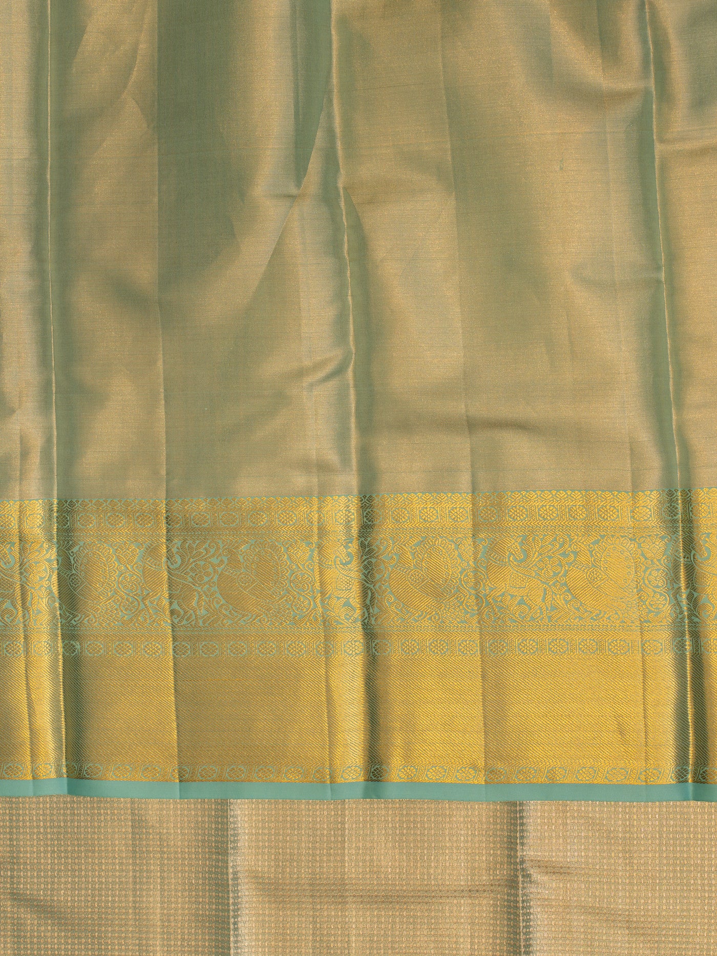 Pastel blue pure tissue Kanchipuram silk saree