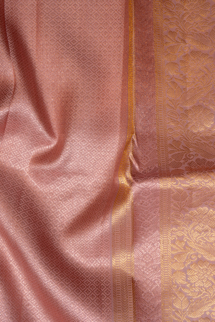 Rose Pink Pastel Kanchipuram Silk Saree - Clio Silks