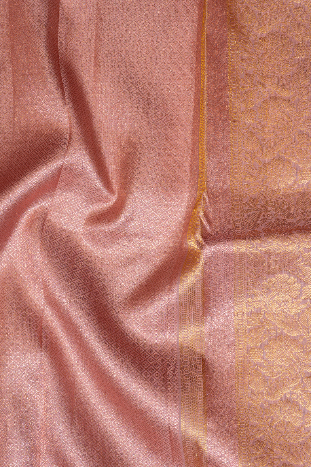 Rose Pink Pastel Kanchipuram Silk Saree - Clio Silks