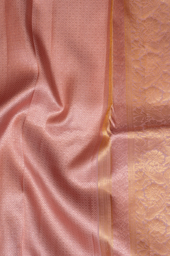 Rose Pink Pastel Kanchipuram Silk Saree - Clio Silks