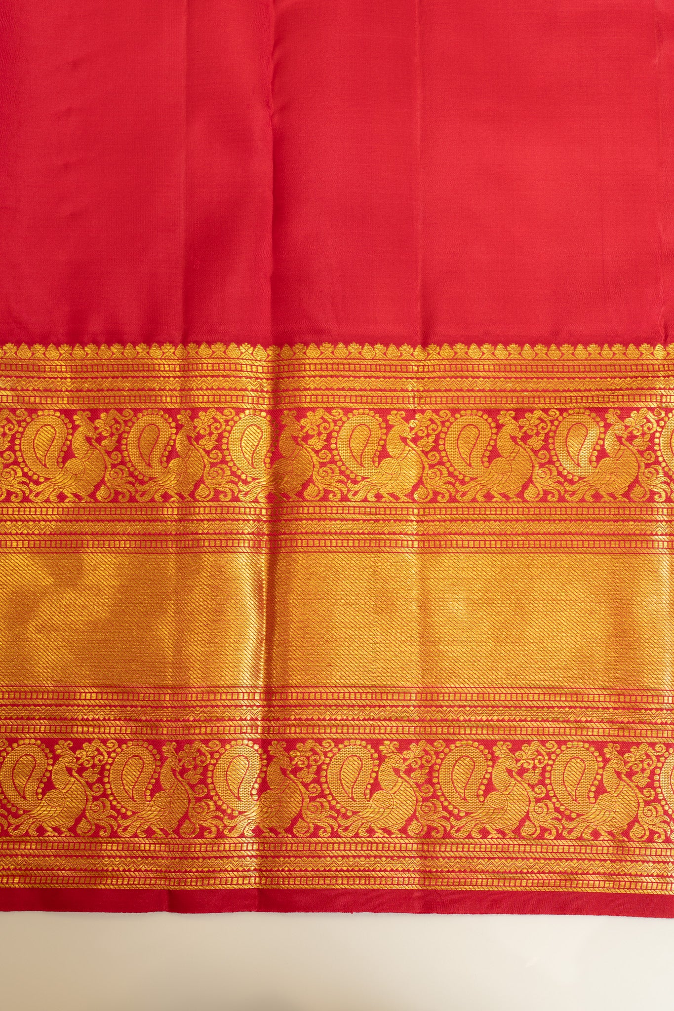 Turquoise blue and red brocade pure Kanchipuram Silk saree